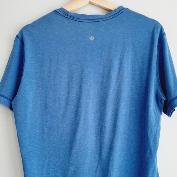 LULULEMON Athletic Short Sleeve Tee Crewneck Bright Blue T-Shirt Sz 10 Flawed - Picture 6 of 8